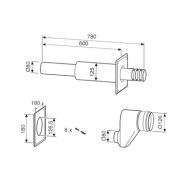 Гориз. комп. для отвода дым. газов через нар. стену DN80/80  на DN80/125 Bosch (7736995097)