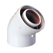 Коаксиальный отвод полипропиленовый 45°, диам. 110/160 мм, HT Baxi (714133510)